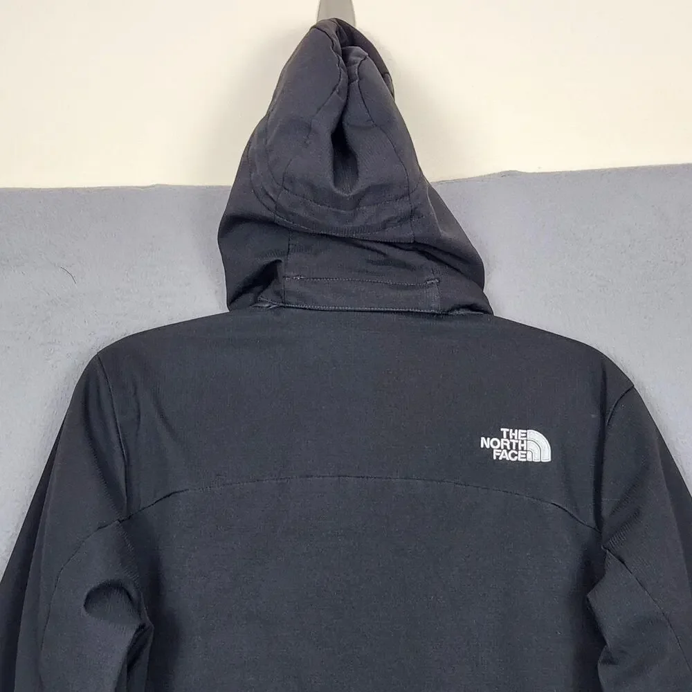 North Face Jacket Mens Small Black Hooded Insulated Softshell Full Zip Winter